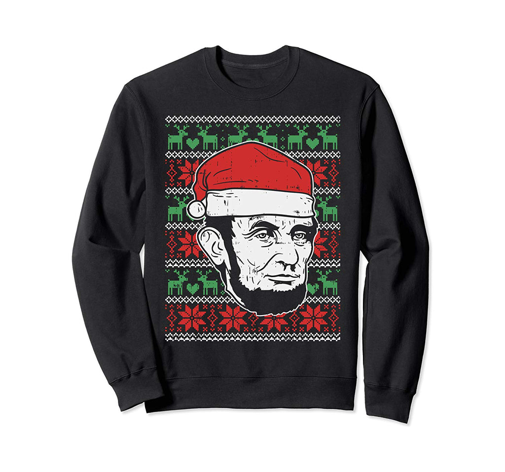Ugly Christmas Abe Abraham Lincoln Santa Patriot Gift Sweatshirt