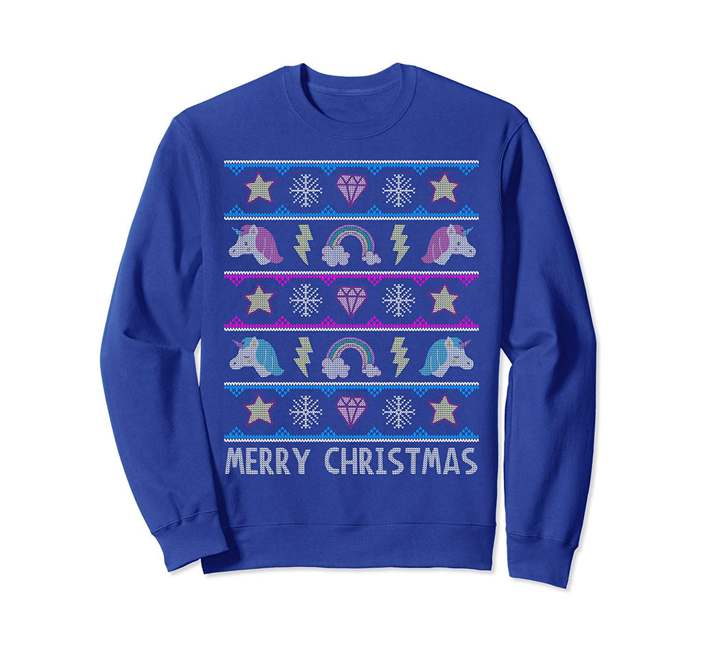 Unicorn Holiday Gift Kids Xmas Cute Girls Ugly Christmas Sweatshirt