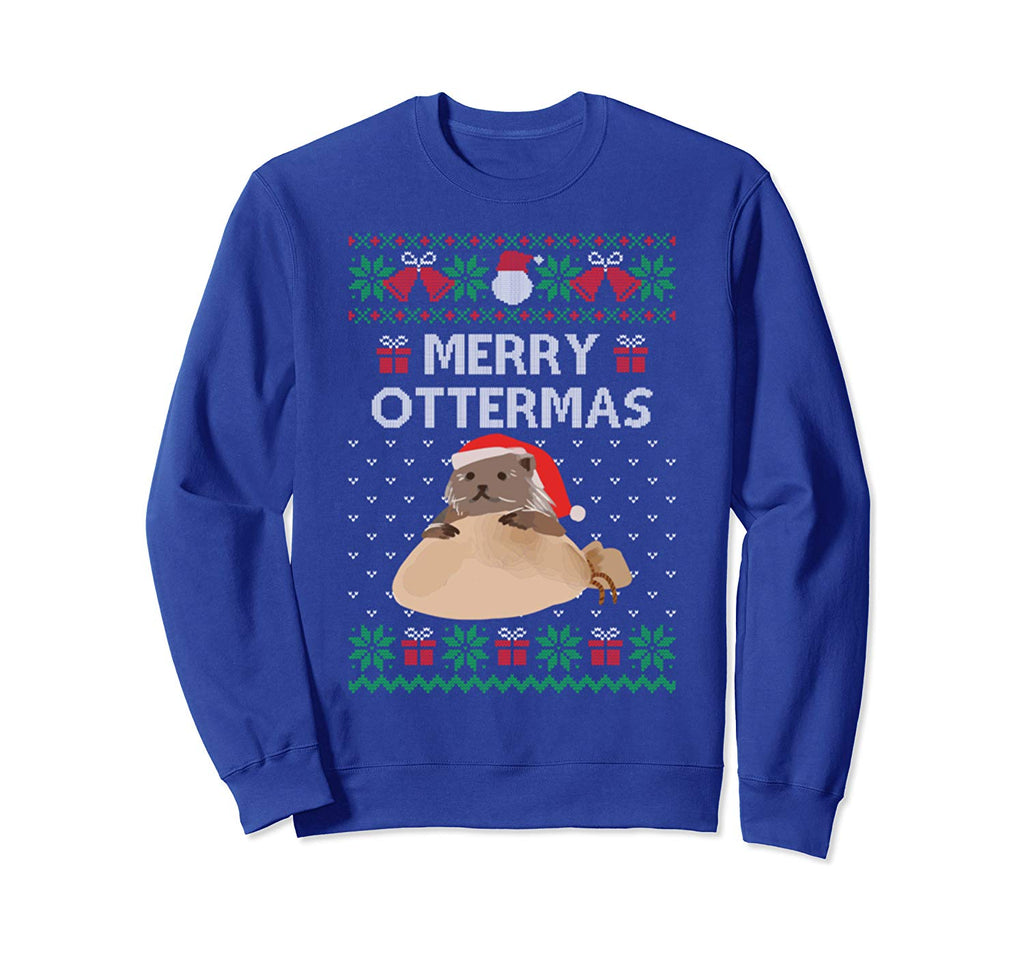 Merry Ottermas Cat Ugly Christmas Sweaters Sweatshirt