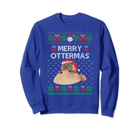 Merry Ottermas Cat Ugly Christmas Sweaters Sweatshirt