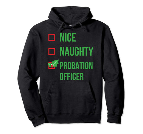 Probation Officer Funny Pajama Christmas Gift Pullover Hoodie