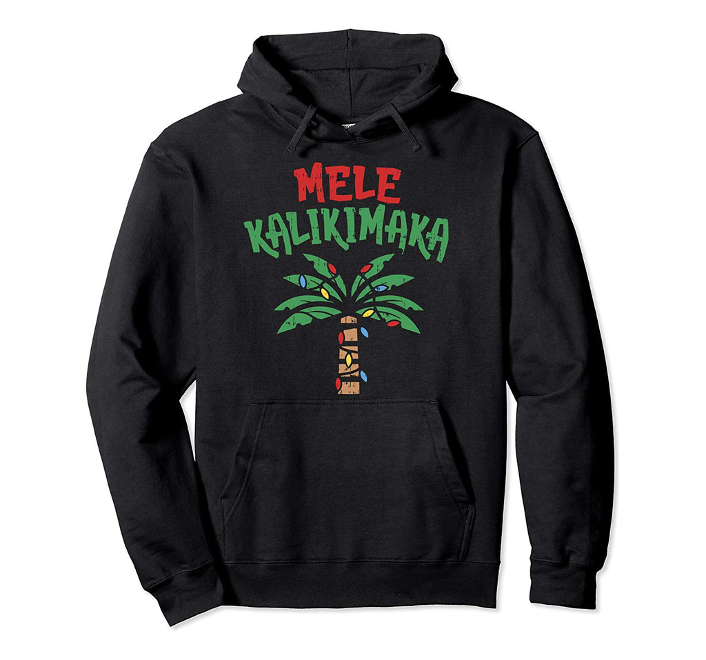 Mele Kalikimaka Palm Tree Hawaiian Christmas In July Pullover Hoodie