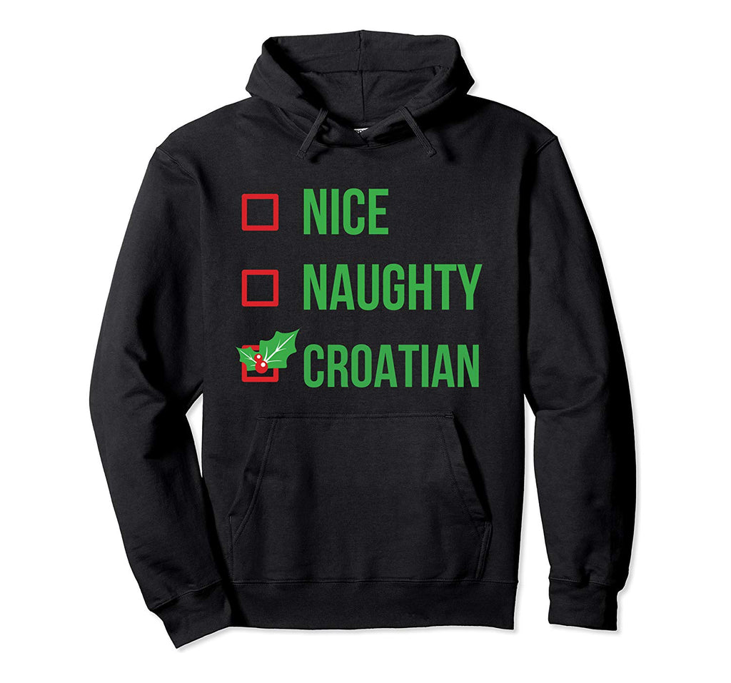 Croatian Funny Croatia Pajama Christmas Gift Pullover Hoodie