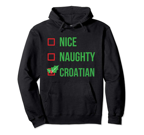 Croatian Funny Croatia Pajama Christmas Gift Pullover Hoodie