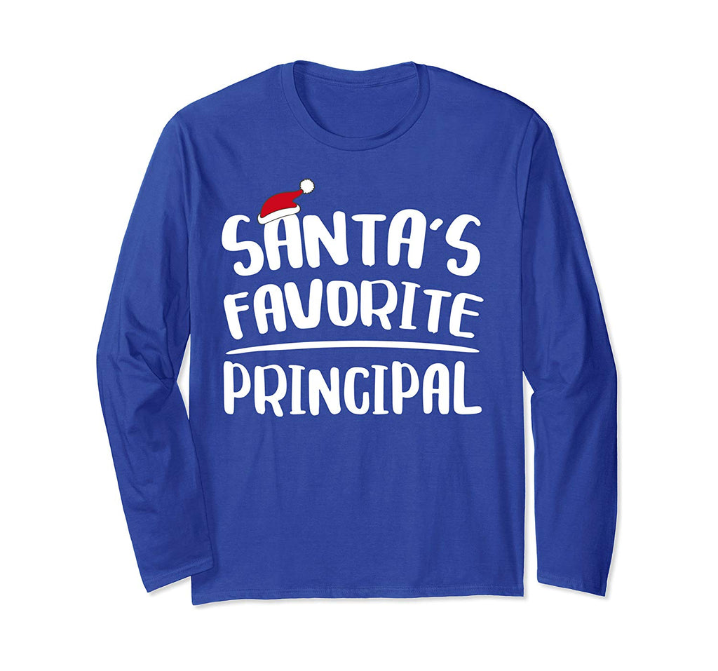 Santa's Favorite Principal T-Shirt Christmas Gift Shirt Long Sleeve T-Shirt