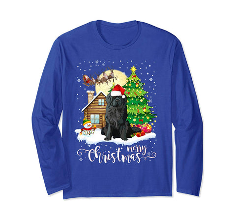 Newfoundland Merry Christmas Dog Lover Gift Long Sleeve T-Shirt