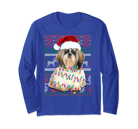 Shih Tzu Ugly Sweater Christmas Gift Long Sleeve T-Shirt