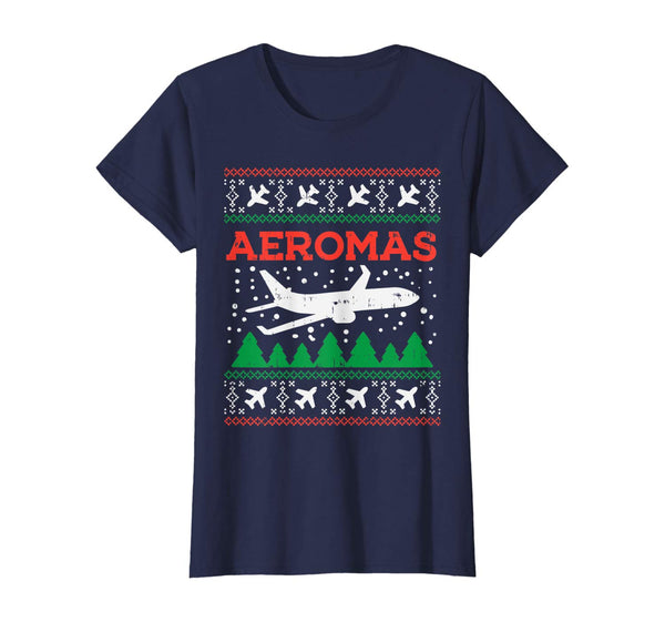 Aeromas Plane Ugly Christmas Sweater Flight Xmas Pilot Gift T-Shirt