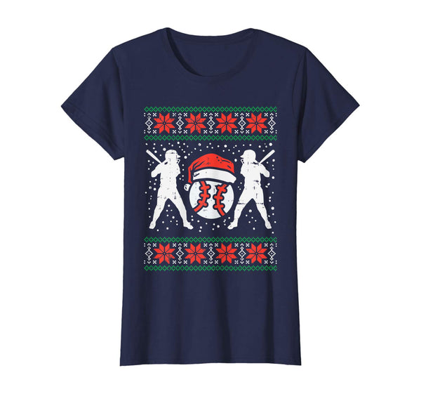 Baseball Ugly Christmas Sweater Softball Batter Hitter Gift T-Shirt