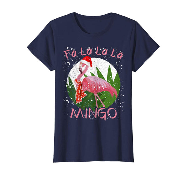FA LA LA Mingo Santa Flamingo Shirt Christmas Xmas Gift Tee