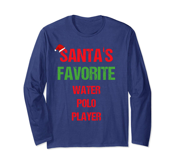 Water Polo Player Funny Pajama Christmas Gift Long Sleeve T-Shirt