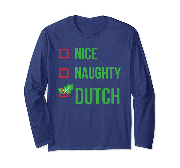 Dutch Funny Netherlands Pajama Christmas Gift Long Sleeve T-Shirt