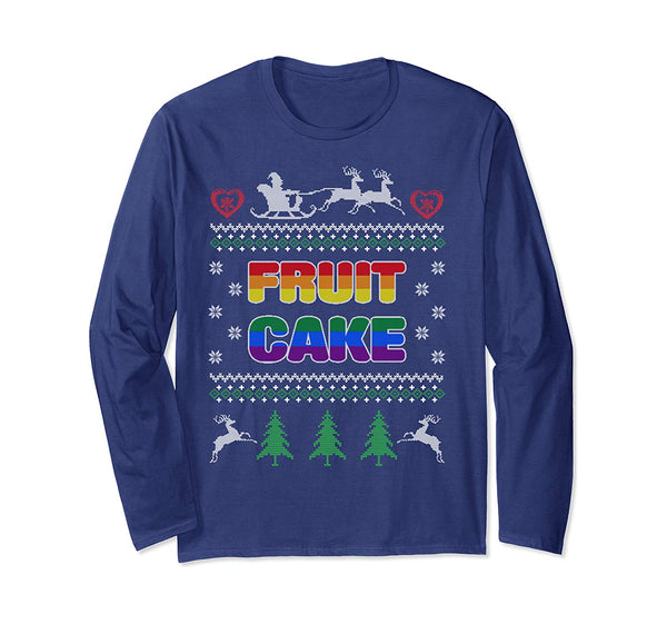Fruit Cake Funny Gay Ugly Christmas Sweater LGBT Long Sleeve