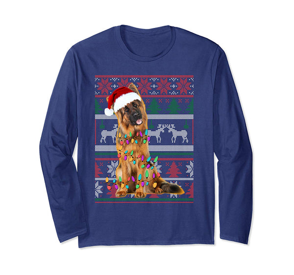 German Shepherd Ugly Sweater Christmas Gift Long Sleeve T-Shirt