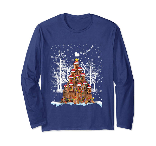 Irish Terrier Christmas Tree Dog Lovers Gifts Long Sleeve T-Shirt