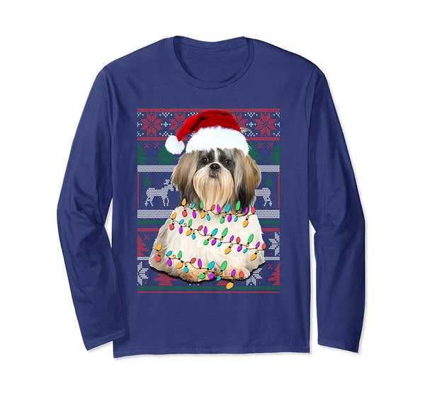 Shih Tzu Ugly Sweater Christmas Gift Long Sleeve T-Shirt