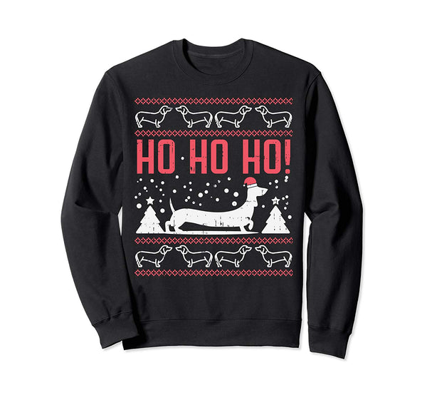 Ho Ho Dachshund Santa Ugly Christmas Sweater Dog Owner Gift Sweatshirt