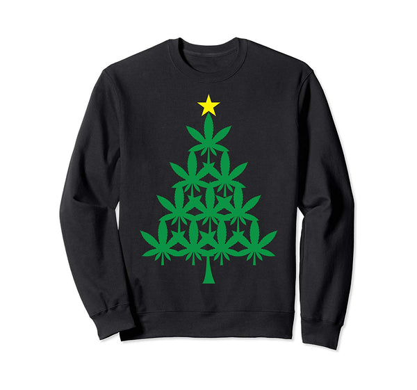 Marijuana Tree Weed Funny Ugly Christmas Sweatshirt Sweatshirt