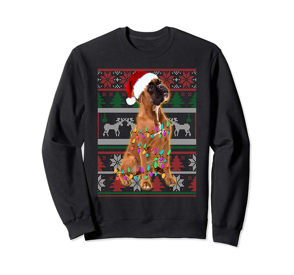 Boxer Ugly Sweater Christmas Gift Sweatshirt