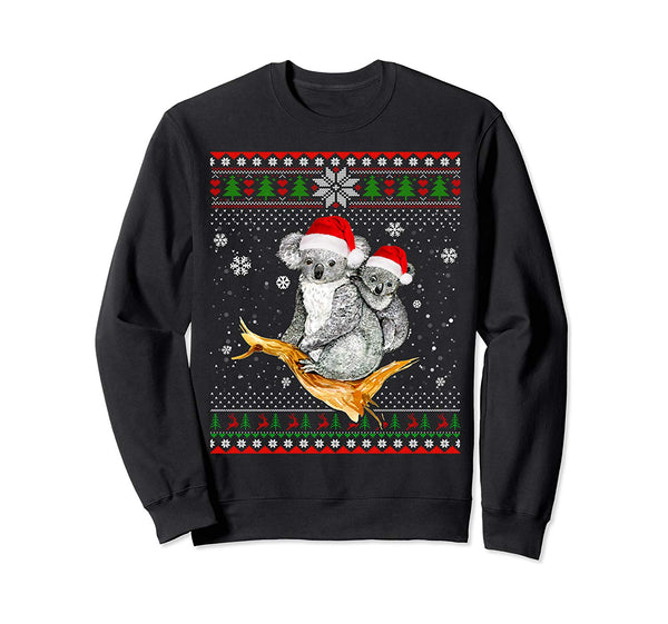 Merry Christmas Koala Santa Hat In Snow Ugly Sweater Sweatshirt
