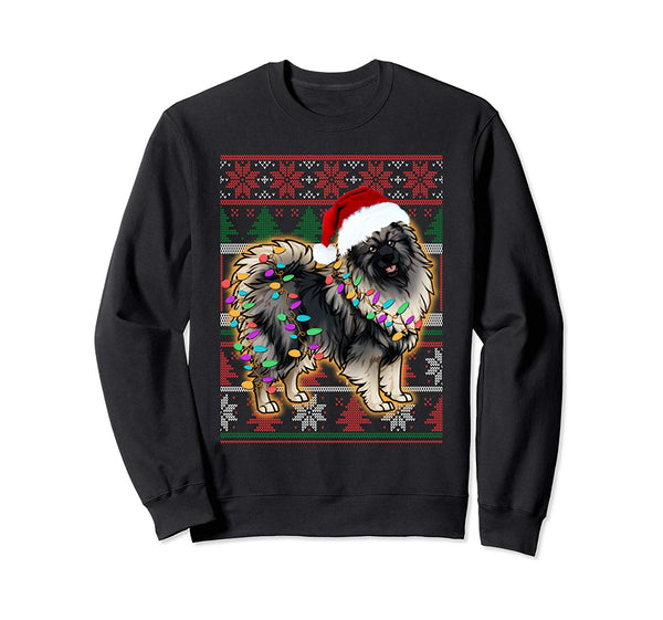Keeshond Ugly Sweater Christmas Gift Sweatshirt
