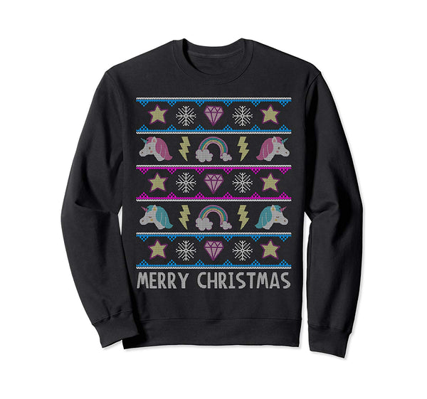 Unicorn Holiday Gift Kids Xmas Cute Girls Ugly Christmas Sweatshirt