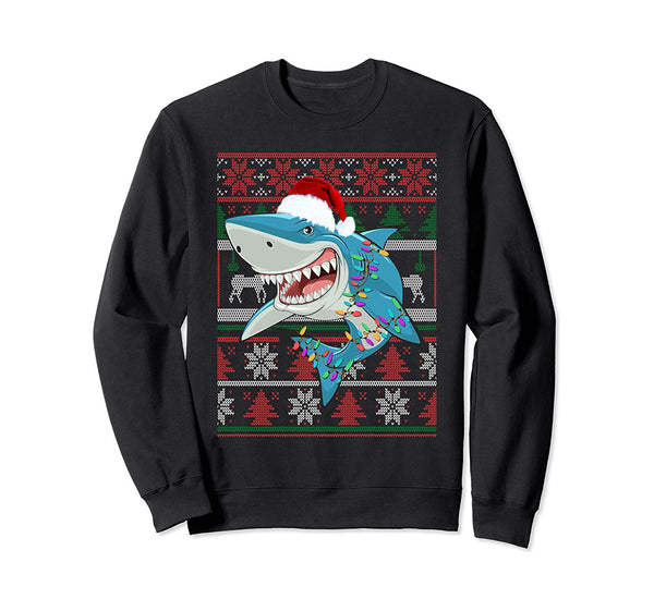 Funny Shark Lover Ugly Christmas Sweater Gift Sweatshirt