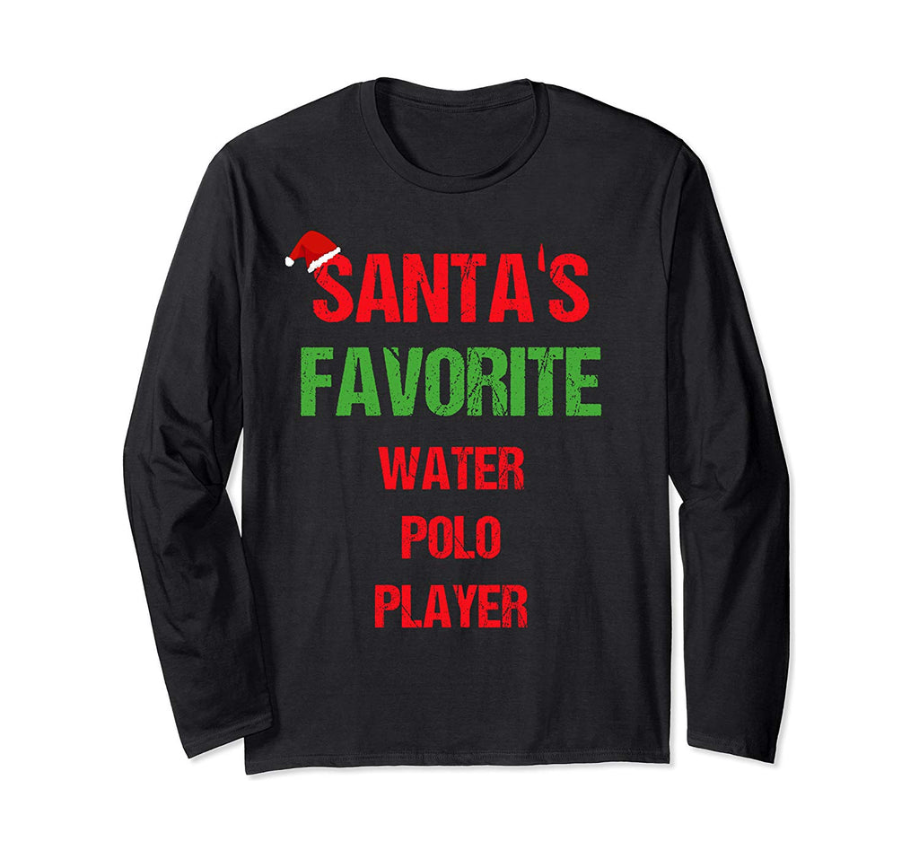 Water Polo Player Funny Pajama Christmas Gift Long Sleeve T-Shirt