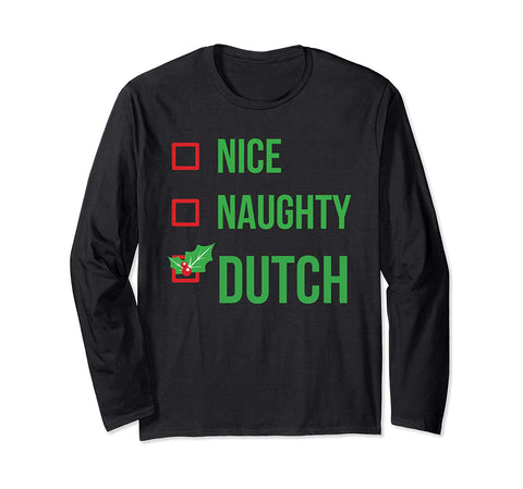 Dutch Funny Netherlands Pajama Christmas Gift Long Sleeve T-Shirt