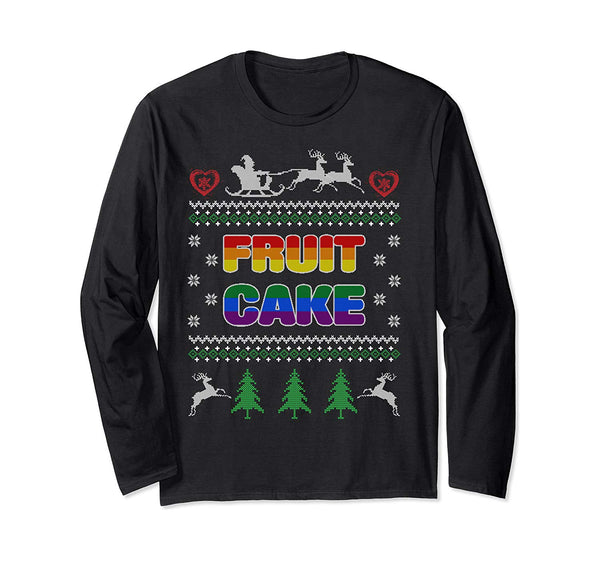 Fruit Cake Funny Gay Ugly Christmas Sweater LGBT Long Sleeve