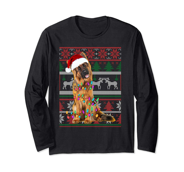 German Shepherd Ugly Sweater Christmas Gift Long Sleeve T-Shirt