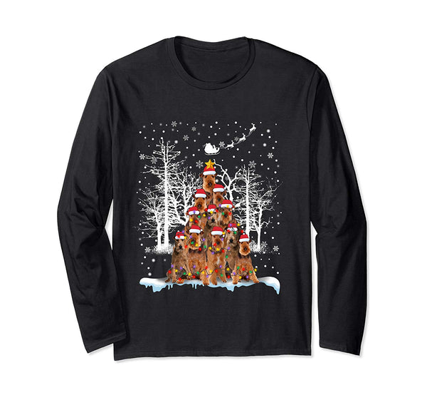 Irish Terrier Christmas Tree Dog Lovers Gifts Long Sleeve T-Shirt
