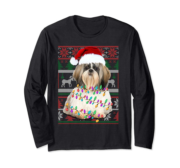 Shih Tzu Ugly Sweater Christmas Gift Long Sleeve T-Shirt