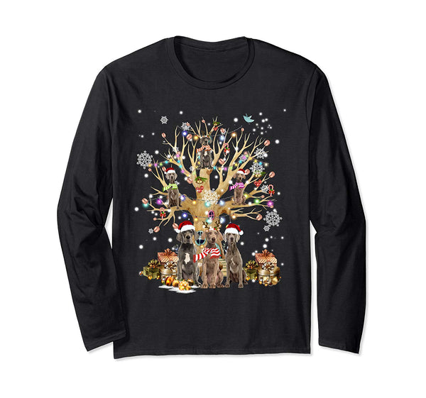 Weimaraner Christmas Tree Ornament Gift Dog Lover Long Sleeve T-Shirt