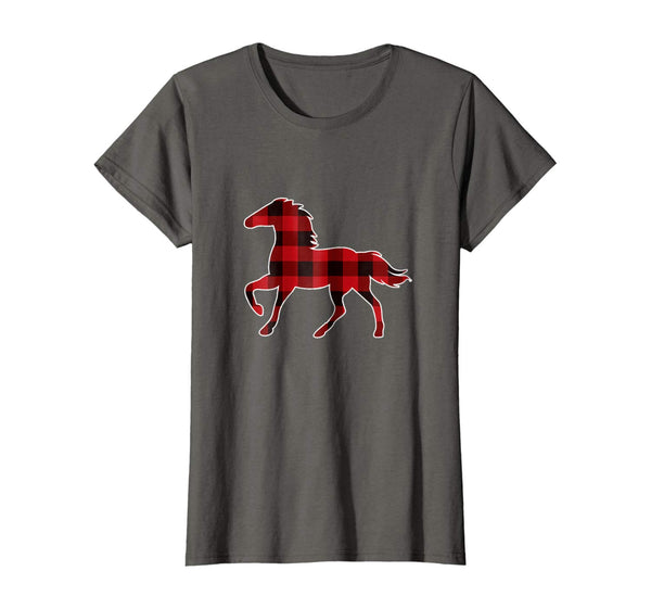 Red Plaid Horse Christmas Pajamas T-Shirt Horse Gift