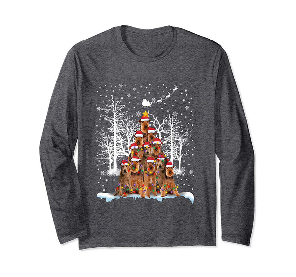 Irish Terrier Christmas Tree Dog Lovers Gifts Long Sleeve T-Shirt