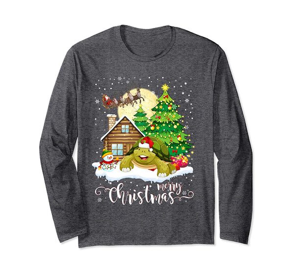 Funny Cute Tortoise Lover Merry Christmas 2019 Gift Long Sleeve T-Shirt