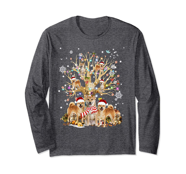 Shiba Inu Christmas Tree Ornament Gift Dog Lover Long Sleeve T-Shirt