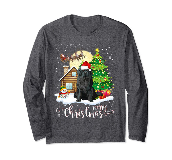 Newfoundland Merry Christmas Dog Lover Gift Long Sleeve T-Shirt