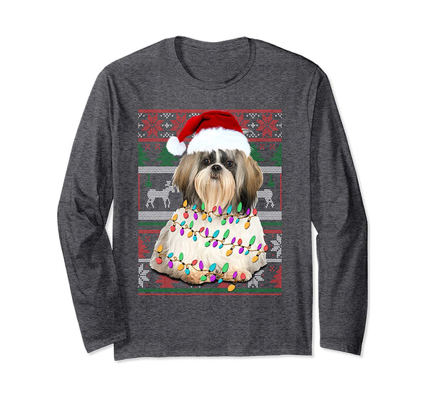 Shih Tzu Ugly Sweater Christmas Gift Long Sleeve T-Shirt