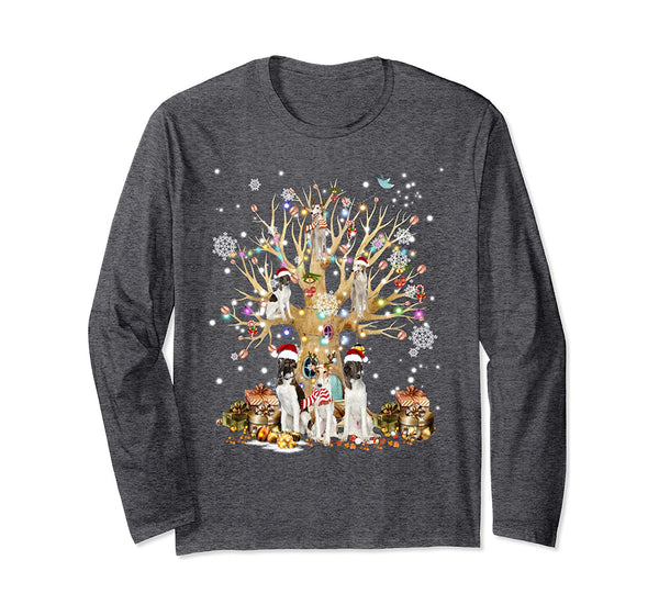 Borzoi Christmas Tree Ornament Gift Dog Lover Long Sleeve T-Shirt