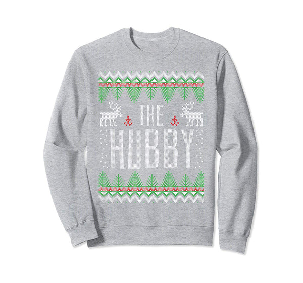 Hubby Wifey Matching Ugly Christmas Sweater Party Sweatshirt
