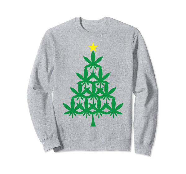 Marijuana Tree Weed Funny Ugly Christmas Sweatshirt Sweatshirt
