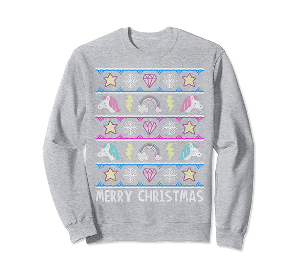 Unicorn Holiday Gift Kids Xmas Cute Girls Ugly Christmas Sweatshirt