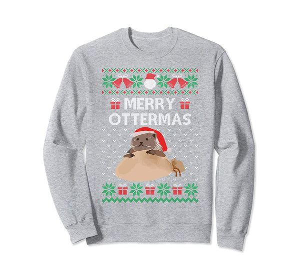 Merry Ottermas Cat Ugly Christmas Sweaters Sweatshirt