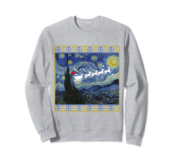 Van Gogh Starry Night Santa Sleigh Christmas Sweatshirt