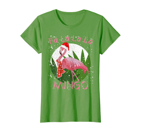 FA LA LA Mingo Santa Flamingo Shirt Christmas Xmas Gift Tee