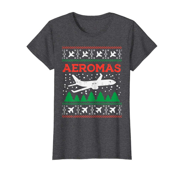 Aeromas Plane Ugly Christmas Sweater Flight Xmas Pilot Gift T-Shirt