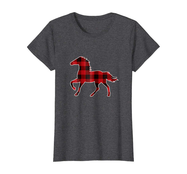 Red Plaid Horse Christmas Pajamas T-Shirt Horse Gift
