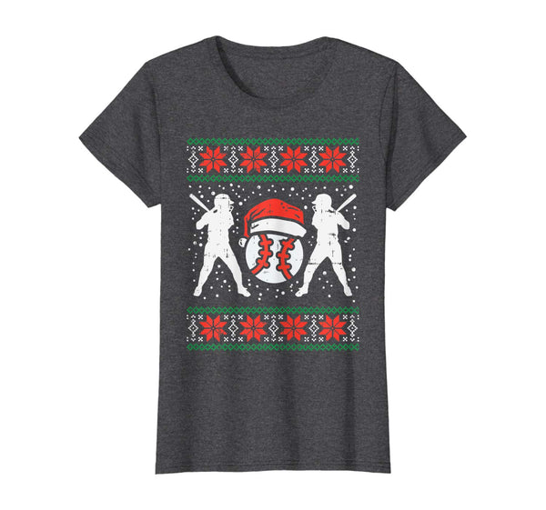 Baseball Ugly Christmas Sweater Softball Batter Hitter Gift T-Shirt